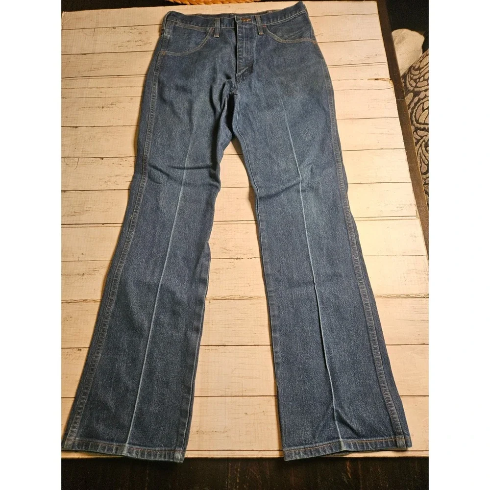 Wrangler 935NAV Cowboy Cut Slim Fit Jeans Mens Tag 33x34 Measured 30x32 USA Dark